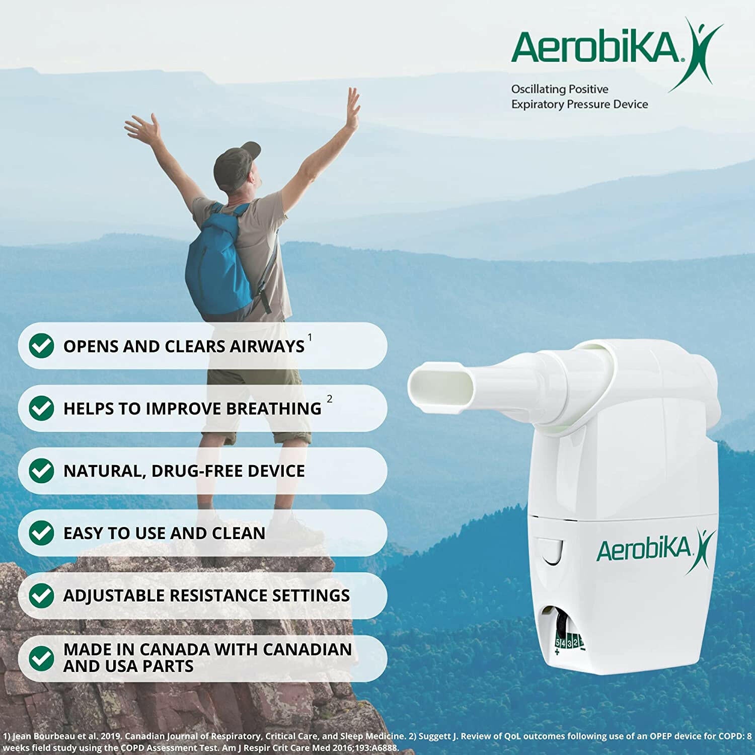 Oscillating Positive Expiratory Pressure (OPEP) Device | Aerobika® | 1 OPEP Device - Coal Harbour Pharmacy