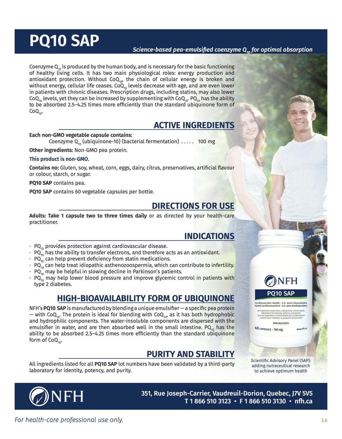 PQ10 SAP 100 mg by NFH | Ubiquinol CoQ10 for Heart & Mitochondrial ...