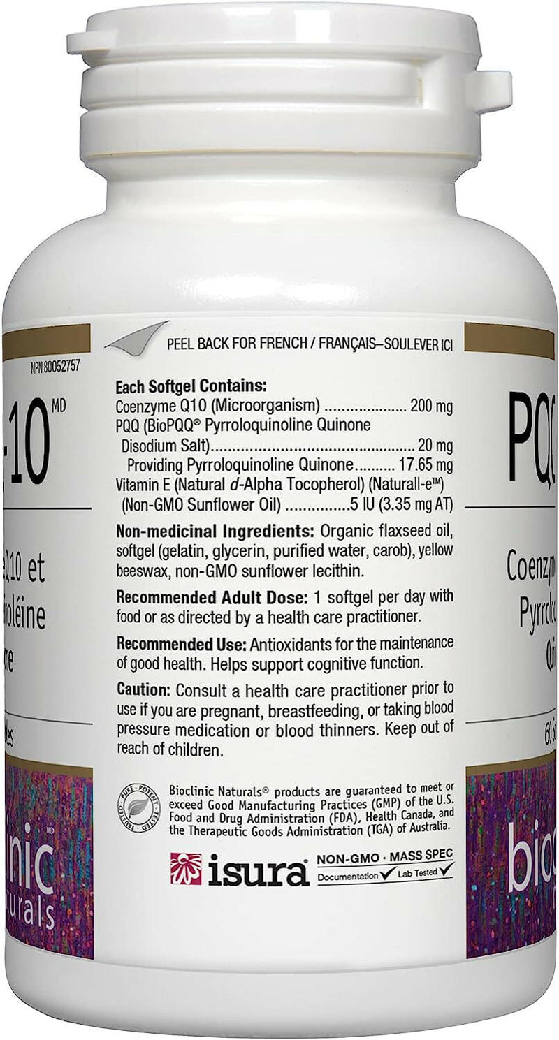 PQQ-10® | Bioclinic® Naturals | 60 Softgels - Coal Harbour Pharmacy