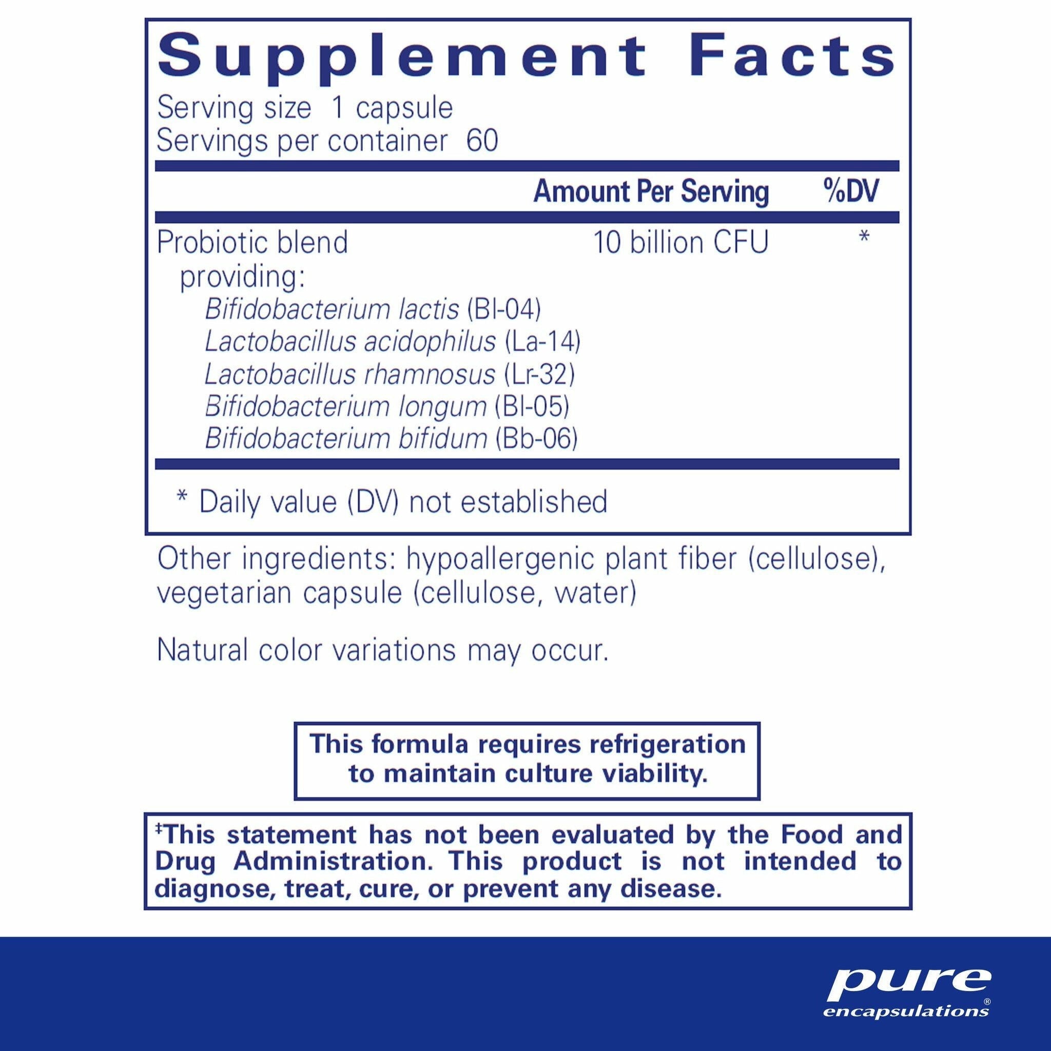 Probiotic-5 | Pure Encapsulations® | 60 Capsules - Coal Harbour Pharmacy