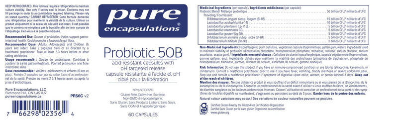 Probiotic 50B | Pure Encapsulations® | 60 capsules - Coal Harbour Pharmacy