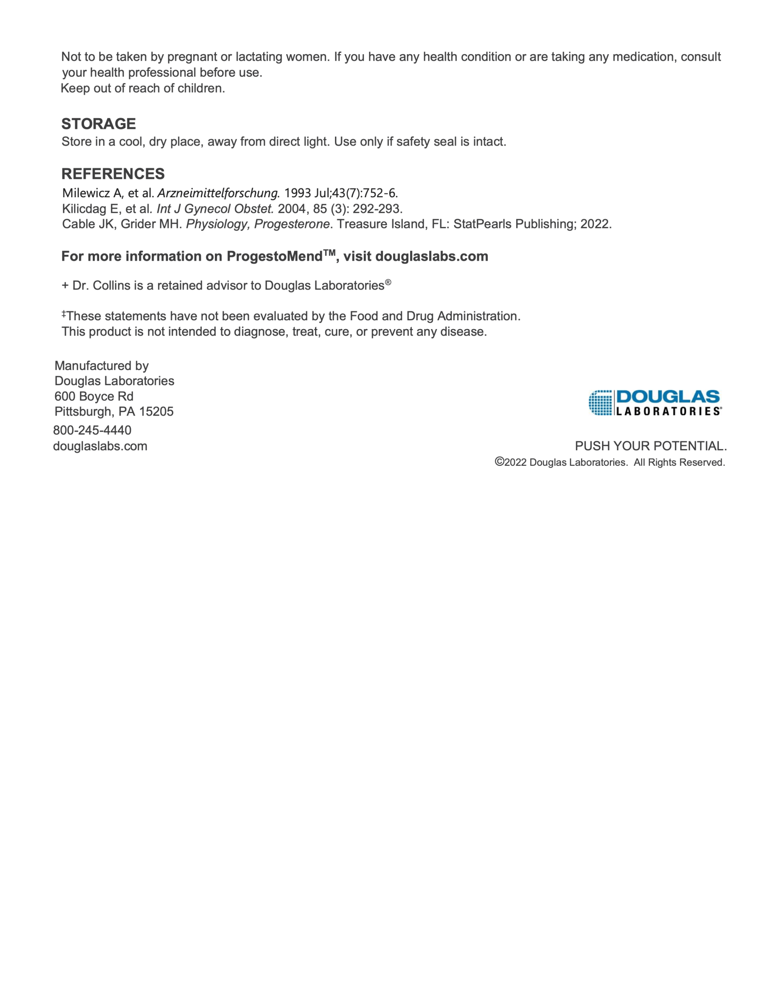 ProgestoMend™ | Douglas Laboratories® | 120 Capsules - Discontinued - Coal Harbour Pharmacy