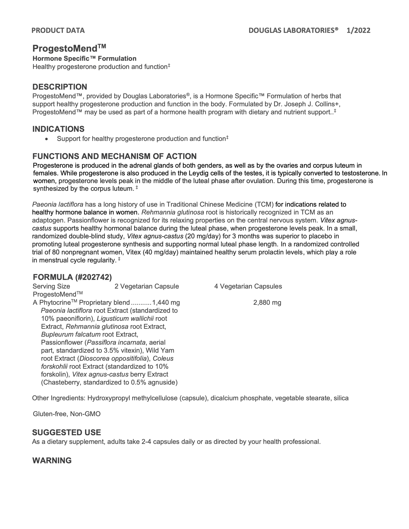 ProgestoMend™ | Douglas Laboratories® | 120 Capsules - Discontinued - Coal Harbour Pharmacy