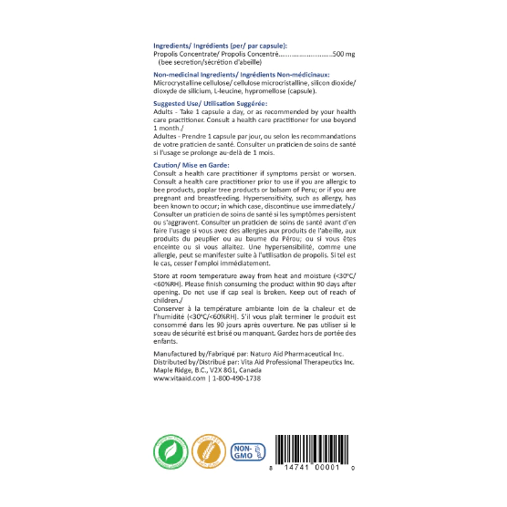 Pure Propolis | Vita Aid® | 90 Vegetable Capsules - Coal Harbour Pharmacy