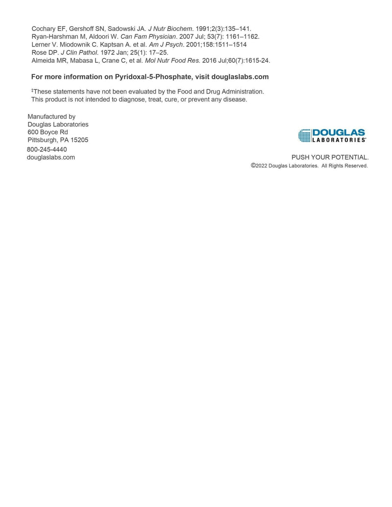Pyridoxal 5 Phosphate | Douglas Laboratories® | 60 Capsules - Coal Harbour Pharmacy