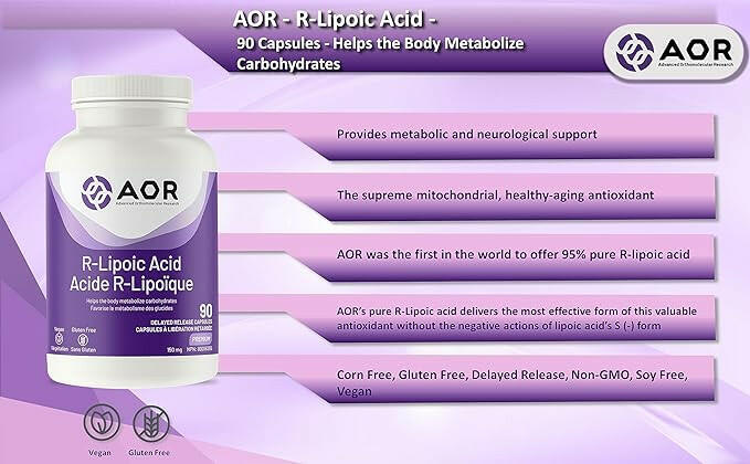 R-Lipoic Acid 150mg | AOR™ | 90 Capsules - Coal Harbour Pharmacy