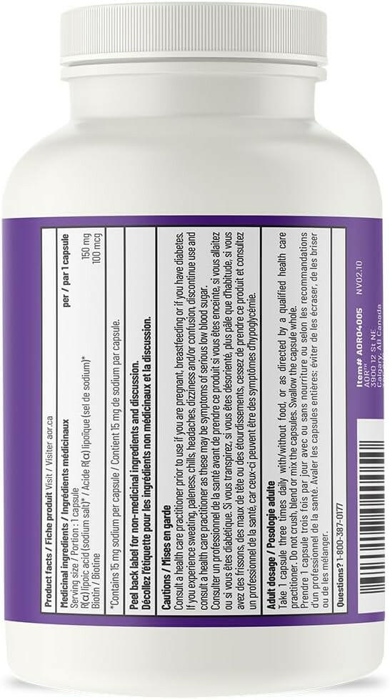 R-Lipoic Acid 150mg | AOR™ | 90 Capsules - Coal Harbour Pharmacy
