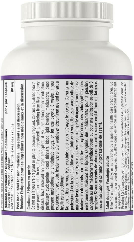Red Yeast Rice | AOR™ | 60 Capsules - Coal Harbour Pharmacy