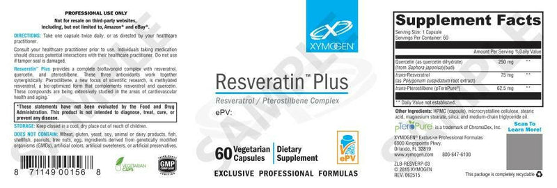 Resveratin Plus | Xymogen® | 60 Capsules - Coal Harbour Pharmacy