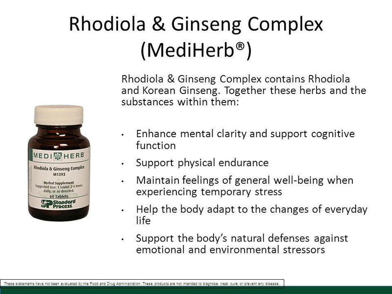 Rhodiola & Ginseng | MediHerb® | 60 Tablets - Coal Harbour Pharmacy