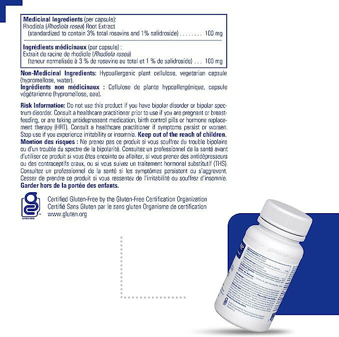 Rhodiola Rosea | Pure Encapsulations® | 90 Capsules - Coal Harbour Pharmacy