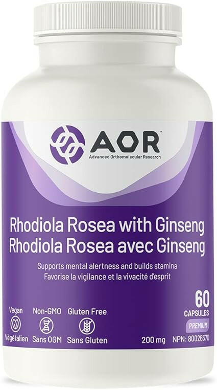 Rhodiola Rosea with Ginseng | AOR™ | 60 Capsules - Coal Harbour Pharmacy
