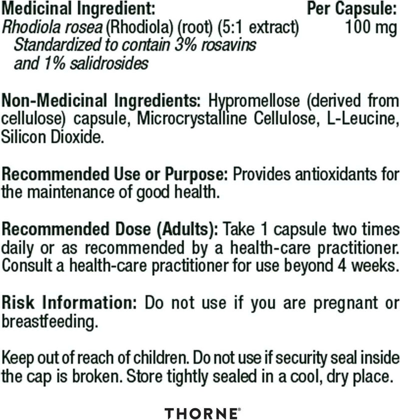 Rhodiola | Thorne® | 60 Capsules - Coal Harbour Pharmacy