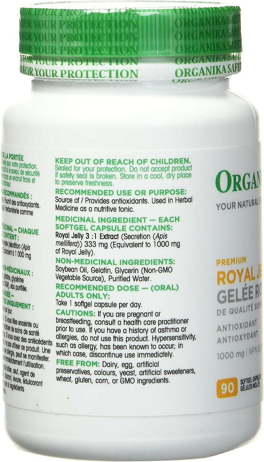 Royal Jelly | Organika® | 90 Softgel Capsules - Coal Harbour Pharmacy