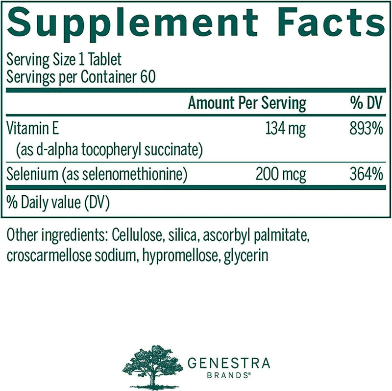 Selenium + E | Genestra Brands® | 60 Tablets - Coal Harbour Pharmacy