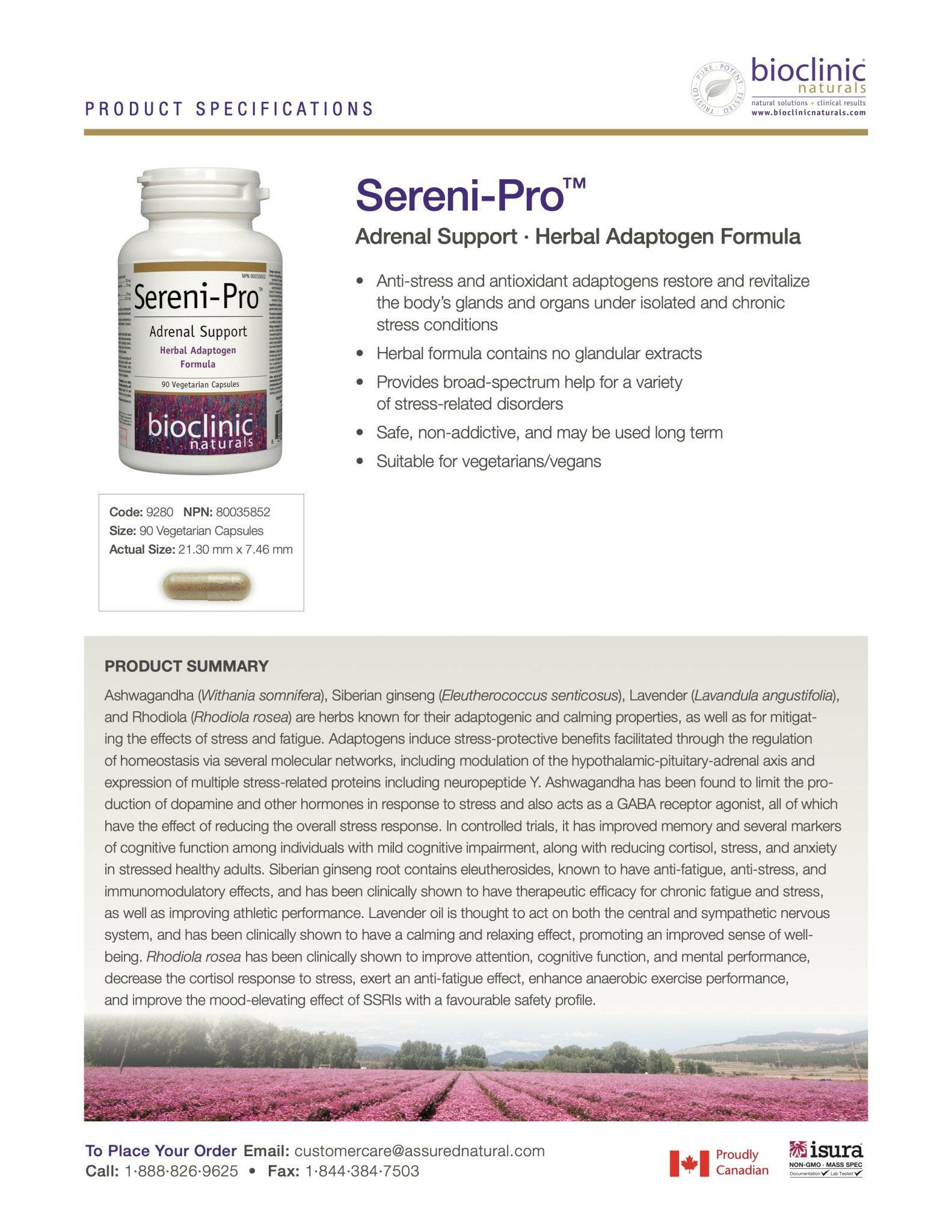 Sereni-Pro™ | Bioclinic® Naturals | 90 Vegetarian Capsules - Coal Harbour Pharmacy