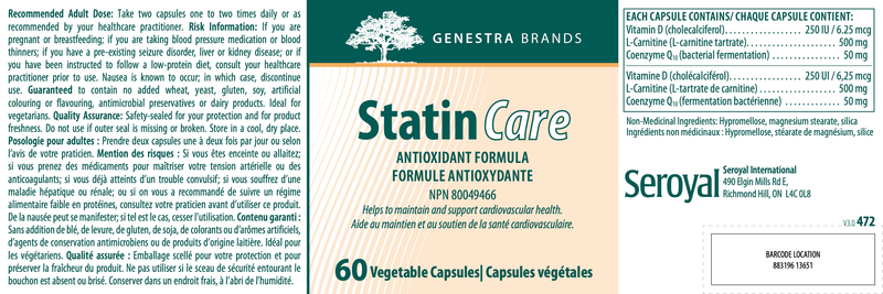 ST-TN (Statin) Capsules | Genestra Brands® | 90 Vegetarian Capsules - Coal Harbour Pharmacy
