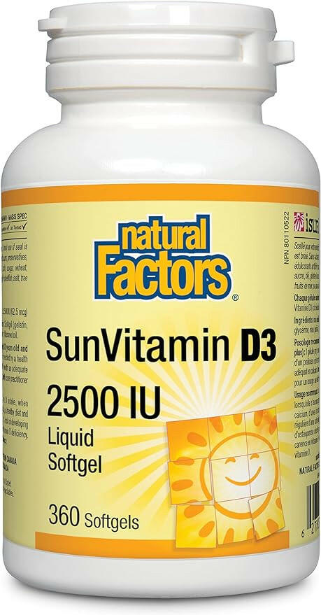 Sun Vitamin D3 2500 IU | Natural Factors® | 90 Softgels - Coal Harbour Pharmacy