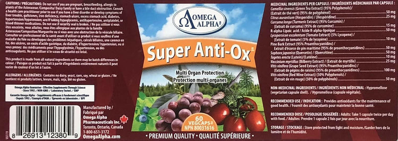 Super Anti-Ox® | Omega Alpha® | 60 Vegetable Capsules - Coal Harbour Pharmacy