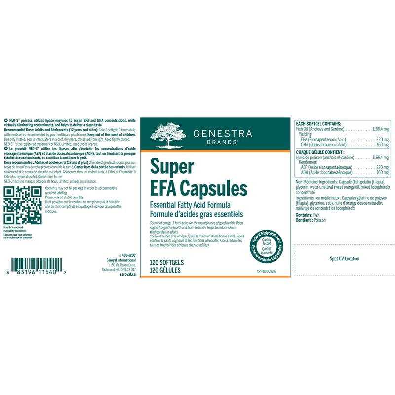 Super EFA Capsules | Genestra Brands® | 120 Softgel Capsules - Coal Harbour Pharmacy