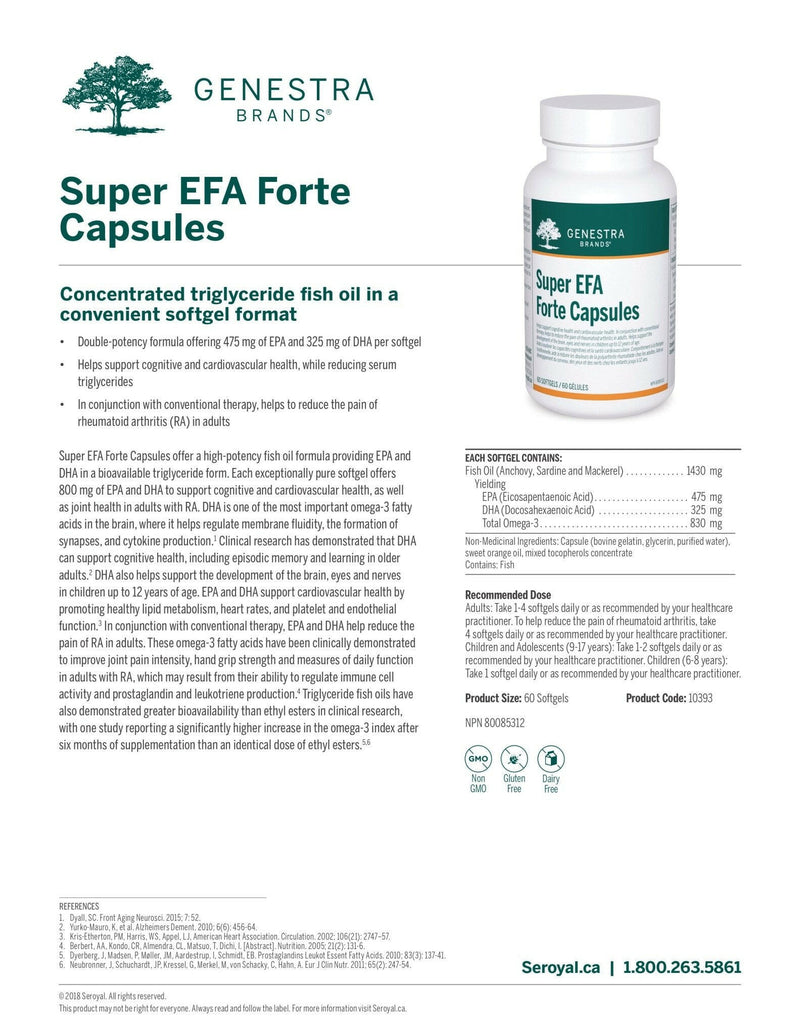 Super EFA Forte Capsules | Genestra Brands® | 60 Softgel - Coal Harbour Pharmacy