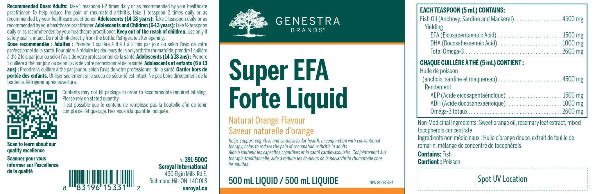 Super EFA Forte Liquid | Genestra Brands® | 200 mL or 500 mL - Coal Harbour Pharmacy