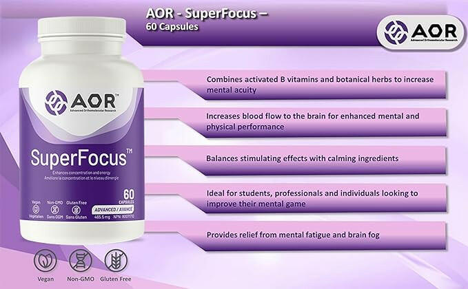 SuperFocus™ | AOR™ | 60 Capsules - Coal Harbour Pharmacy