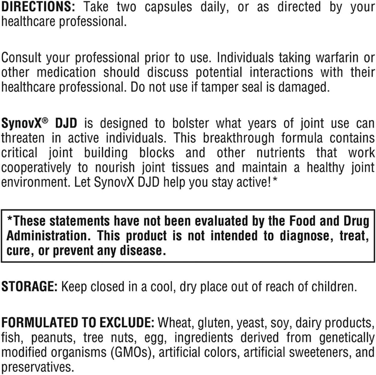 D7jd SynovX DJD by Xymogen | Joint Mobility & Cartilage Support | Coal ...
