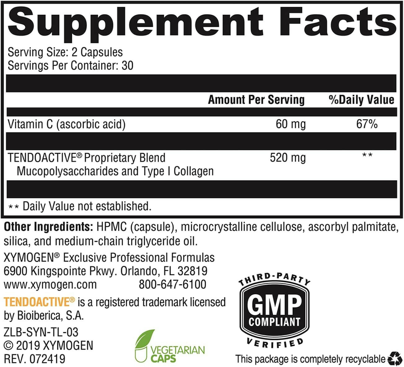 SynovX T & L | Xymogen® | 60 Capsules - Coal Harbour Pharmacy
