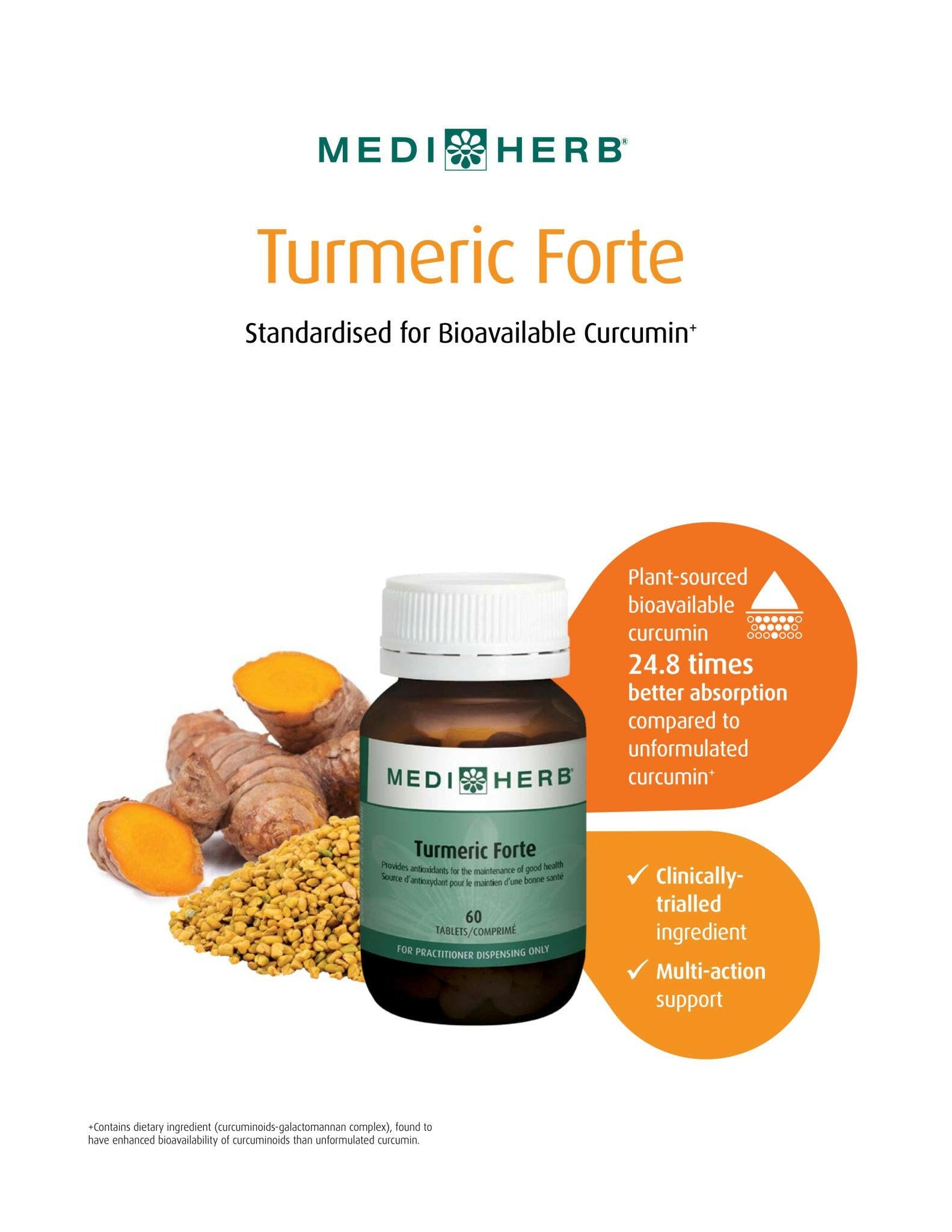 Turmeric Forte | MediHerb® | 60 Tablets - Coal Harbour Pharmacy