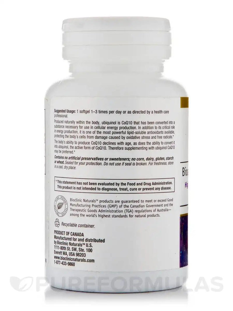 Ubiquinol CoQ10 200 mg | Bioclinic® Naturals | 60 Softgels - Coal Harbour Pharmacy