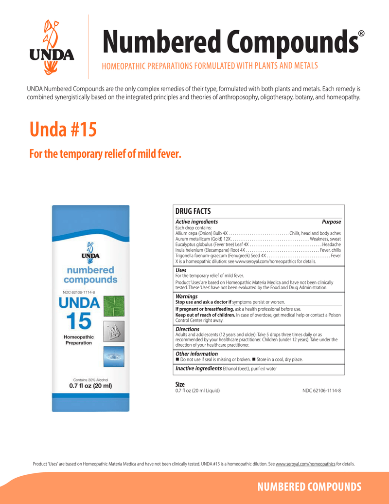 Unda 15 | UNDA Numbered Compounds | 0.7 fl. oz (20mL) - Coal Harbour Pharmacy