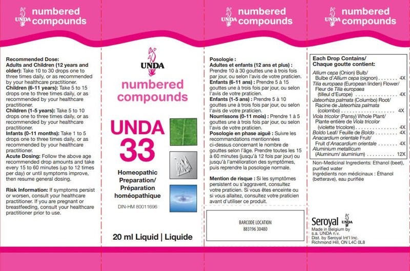 Unda 33 | UNDA Numbered Compounds | 0.7 fl. oz (20mL) - Coal Harbour Pharmacy