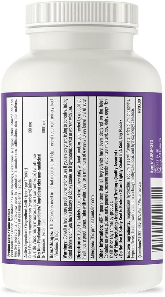 UTI Cleanse | AOR | 60 or 120 Tablets - Coal Harbour Pharmacy