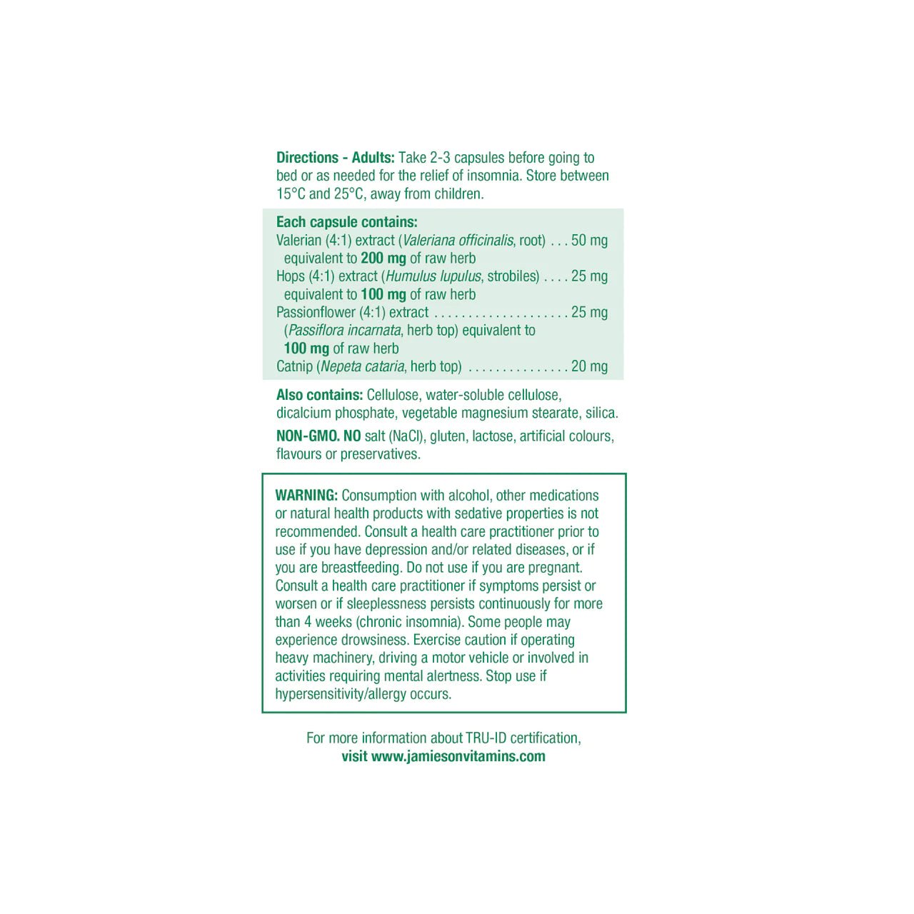 Valerian Herbal Complex | Jamieson™ | 60 Vegetable Capusles - Coal Harbour Pharmacy