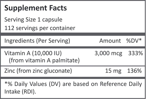 Vitamin A plus Zinc | Vita Aid® | 112 Veg Caps - Coal Harbour Pharmacy