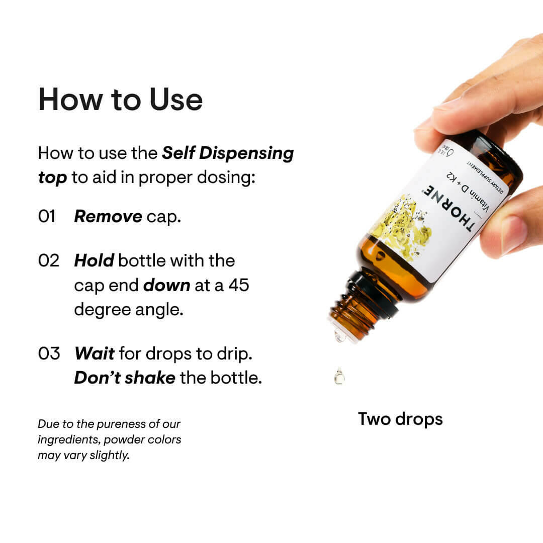Vitamin D + K2 Liquid | Thorne® | 1 Fl. OZ. (30 mL)=1200 Drops - Coal Harbour Pharmacy