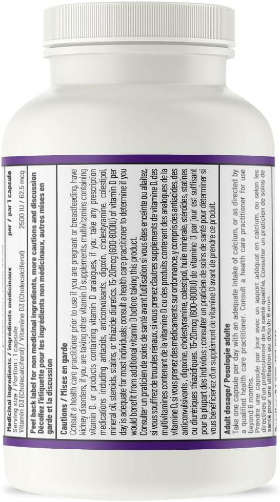 Vitamin D3 2500IU | AOR™ | 60 Capsules - Coal Harbour Pharmacy