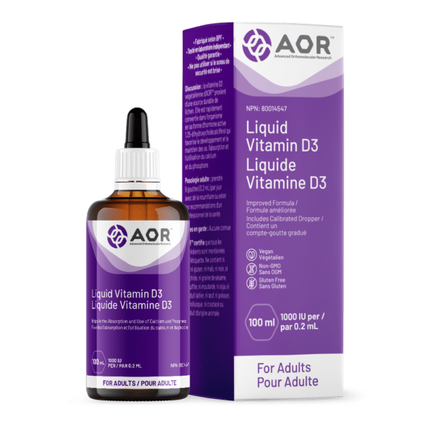 Vitamin D3 Liquid (Adult) | AOR™ | 50mL or 100mL - Coal Harbour Pharmacy