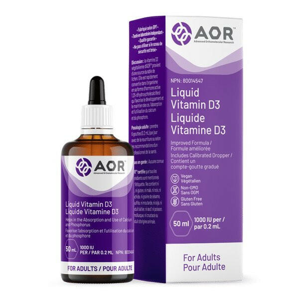 Vitamin D3 Liquid (Adult) | AOR™ | 50mL or 100mL - Coal Harbour Pharmacy