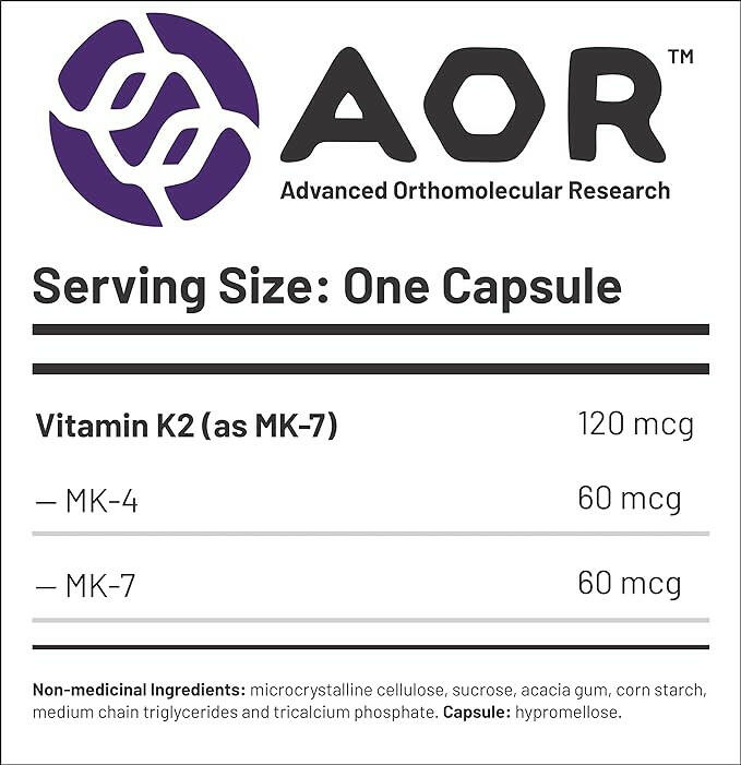 Vitamin K2 | AOR™ | 60 Capsules - Coal Harbour Pharmacy