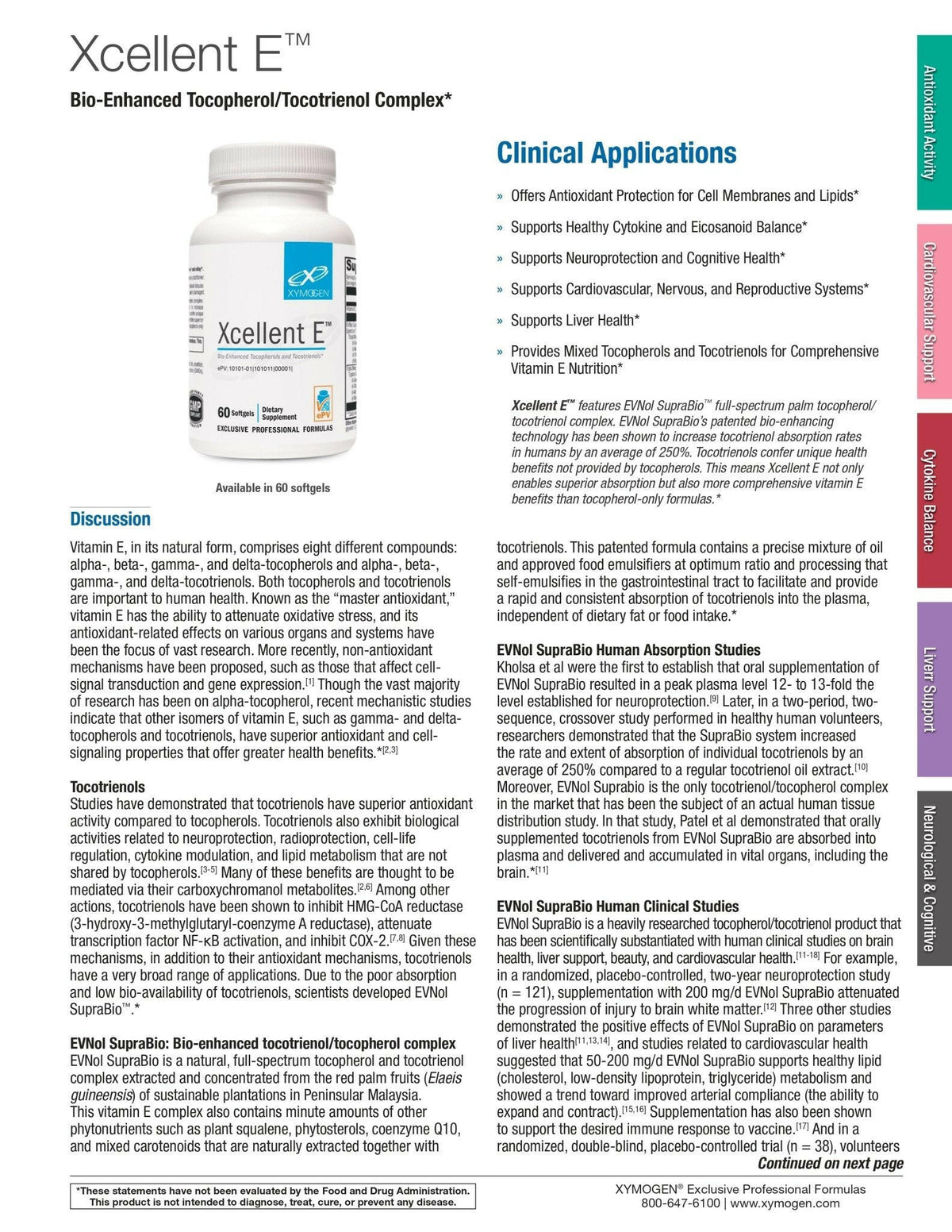 Xcellent E by Xymogen | Mixed Tocopherols & Tocotrienols | Coal Harbour ...