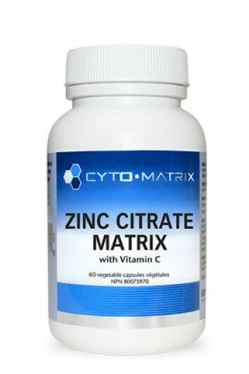 Zinc Citrate 50mg | Cytomatrix® | 60 Vegetable Capsules - Coal Harbour Pharmacy