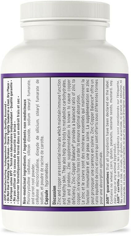 Zinc-Copper Balance | AOR™ | 100 Capsules - Coal Harbour Pharmacy