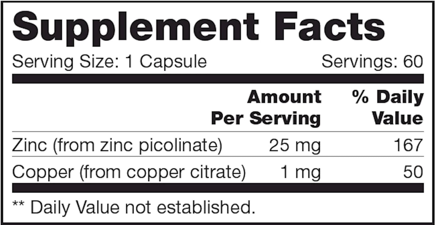 Zinc SAP | NFH | 60 Capsules - Coal Harbour Pharmacy